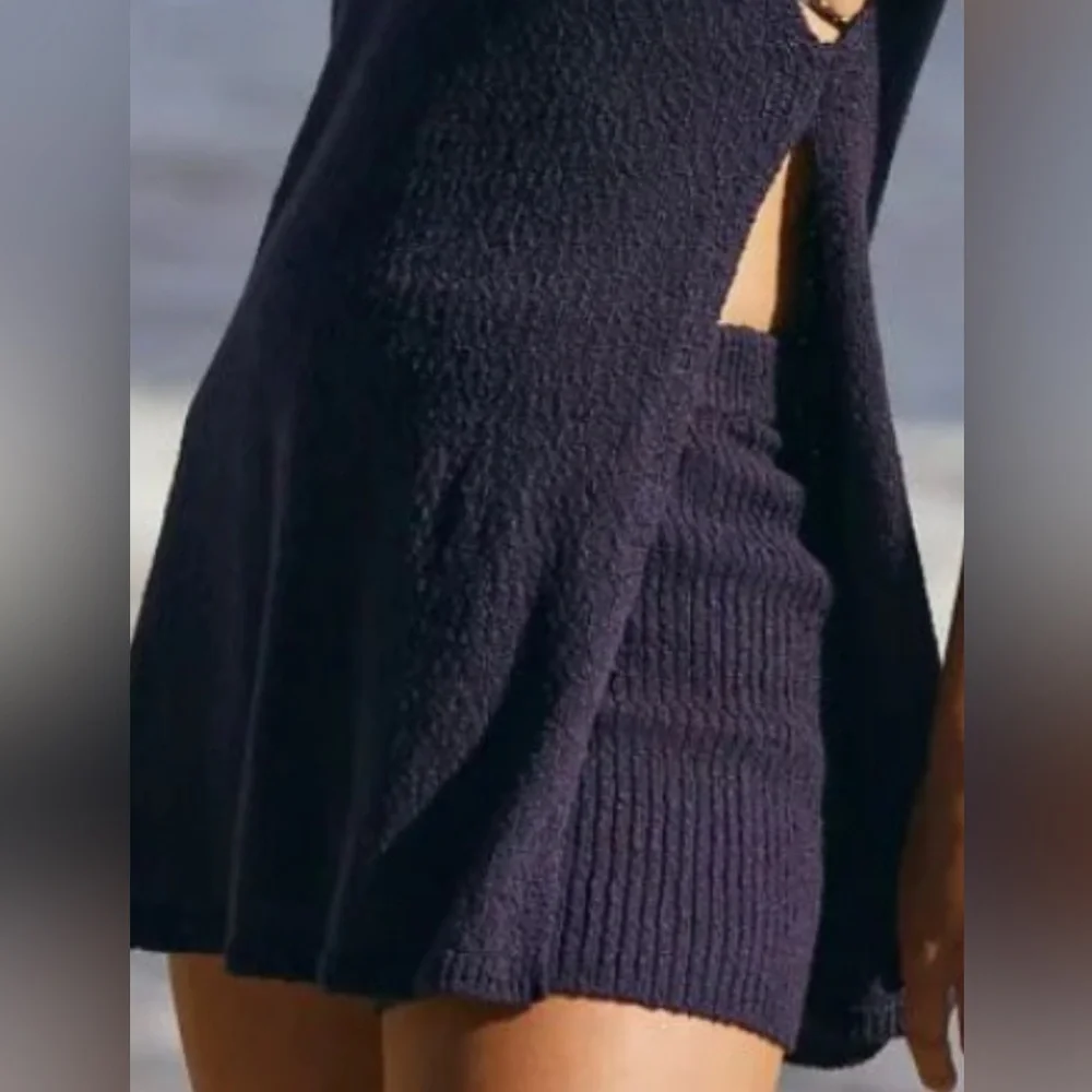 New*Free People Beach ‘Miranda’ Sleeveless Sweater/Short Set~SMALL ~in black - Picture 2 of 14